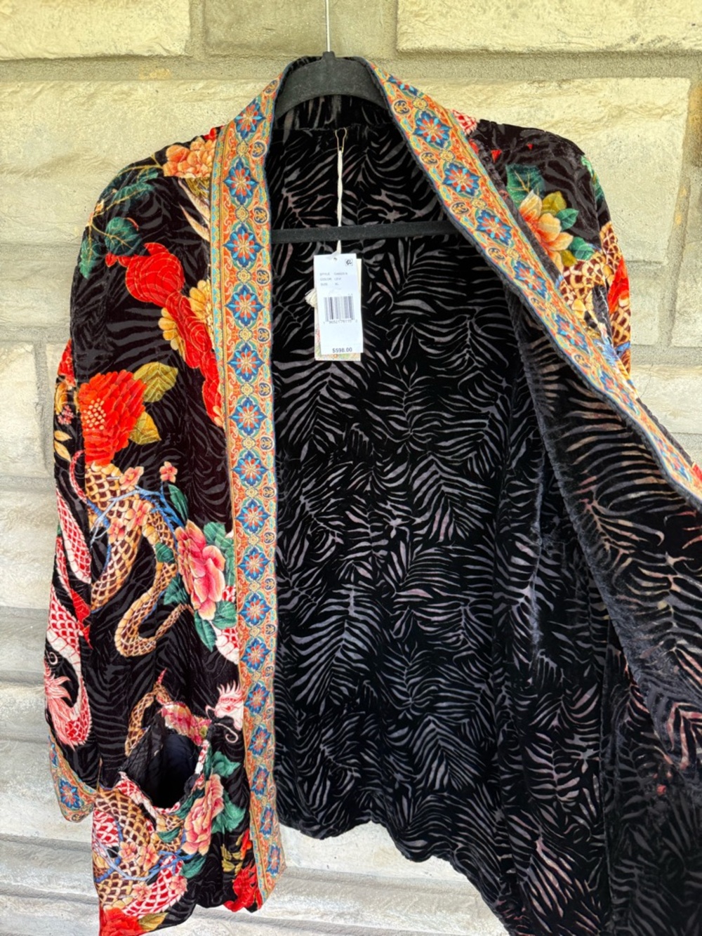 JOHNNY WAS MERHAWI KIMONO XL  $598 Amazing !!!! Oversized Reversible - Picture 5 of 6